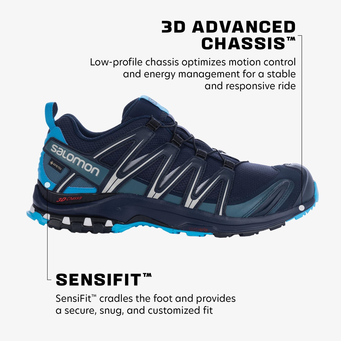 Salomon XA Pro 3D GTX Herren Traillaufschuhe Navy/Blau 45 1/3 EU
